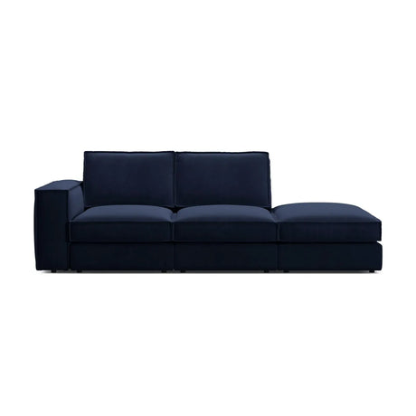 Pola 3-Sitzer Sofa, Rechte Seite offen, aus Samt oder Strukturstoff, 259x103 cm - ZEN ZONE Furniture