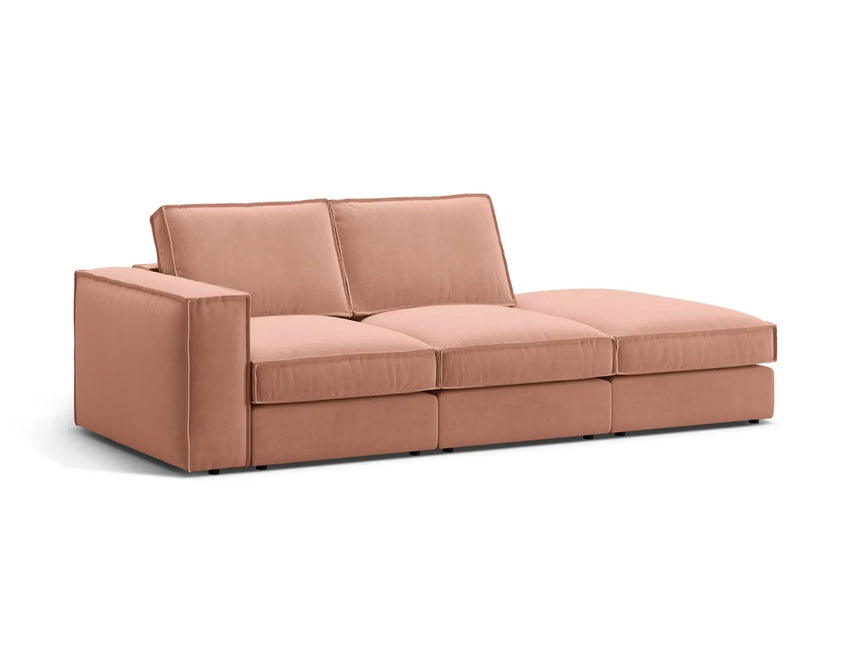 Pola 3-Sitzer Sofa, Rechte Seite offen, aus Samt in Rosa (Salvador 11), 259x103 cm von Micadoni – Bild 3