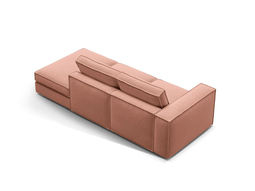 Pola 3-Sitzer Sofa, Rechte Seite offen, aus Samt in Rosa (Salvador 11), 259x103 cm von Micadoni – Bild 4