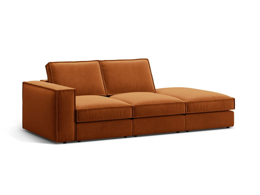 Pola 3-Sitzer Sofa, Rechte Seite offen, aus Samt in Terrakotta (Salvador 14), 259x103 cm von Micadoni – Bild 3