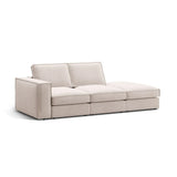 Pola 3-Sitzer Sofa, Rechte Seite offen, aus Samt oder Strukturstoff, 259x103 cm - ZEN ZONE Furniture