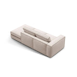 Pola 3-Sitzer Sofa, Rechte Seite offen, aus Samt oder Strukturstoff, 259x103 cm - ZEN ZONE Furniture