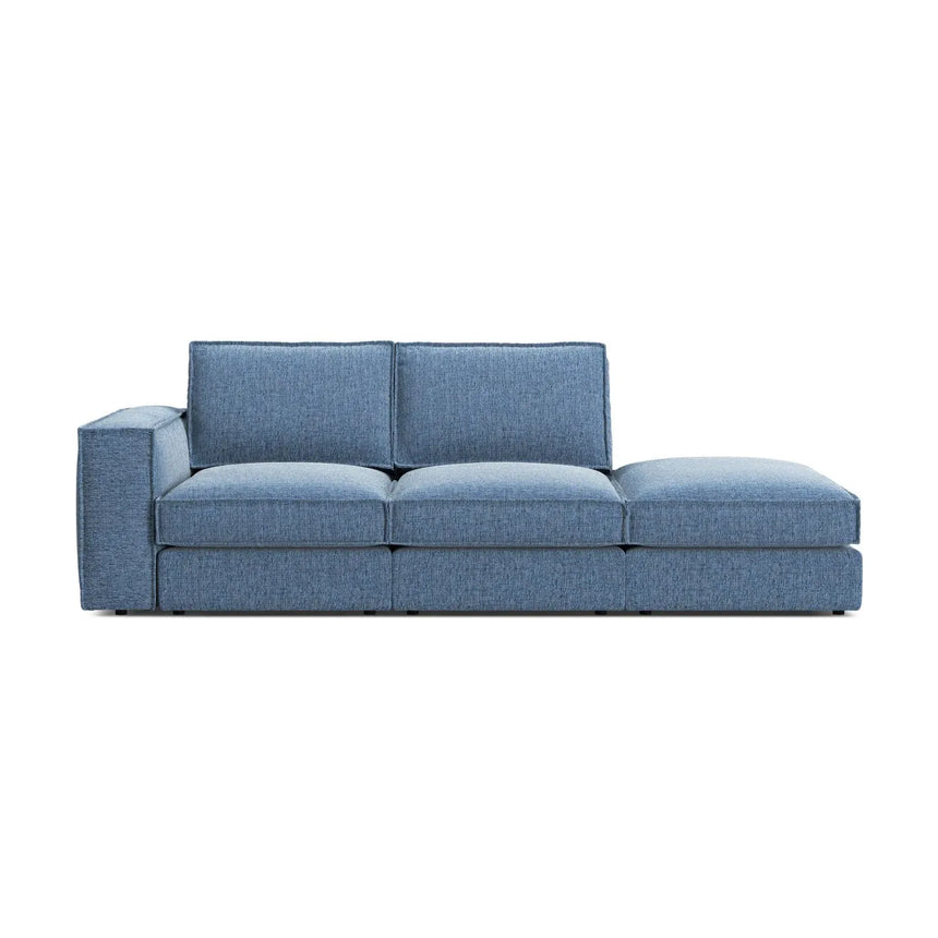 Pola 3-Sitzer Sofa, Rechte Seite offen, aus Samt oder Strukturstoff, 259x103 cm - ZEN ZONE Furniture