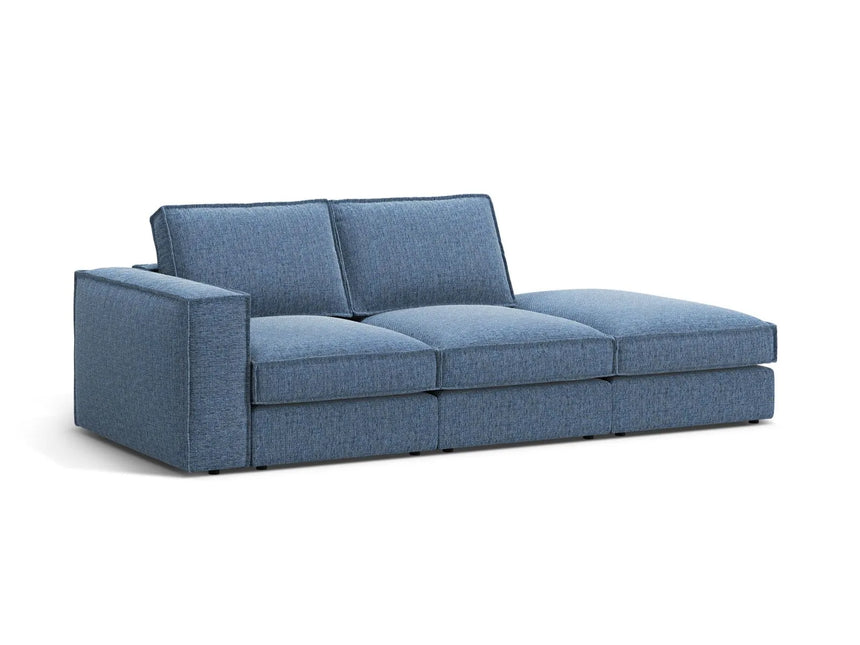 Pola 3-Sitzer Sofa, Rechte Seite offen, aus Strukturierter Stoff in Dunkelblau (BABEL BLUE), 259x103 cm von Micadoni – Bild 3