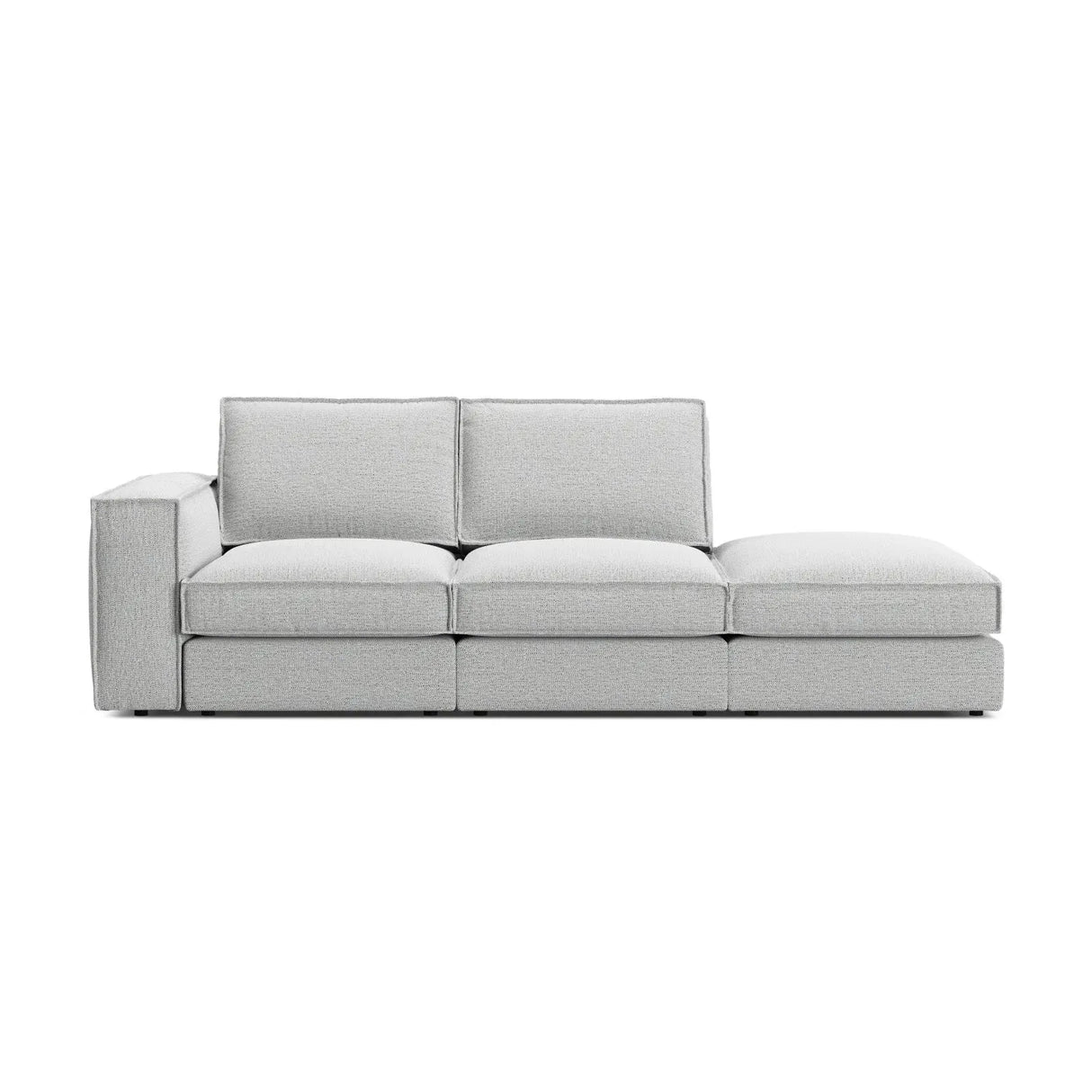 Pola 3-Sitzer Sofa, Rechte Seite offen, aus Samt oder Strukturstoff, 259x103 cm - ZEN ZONE Furniture