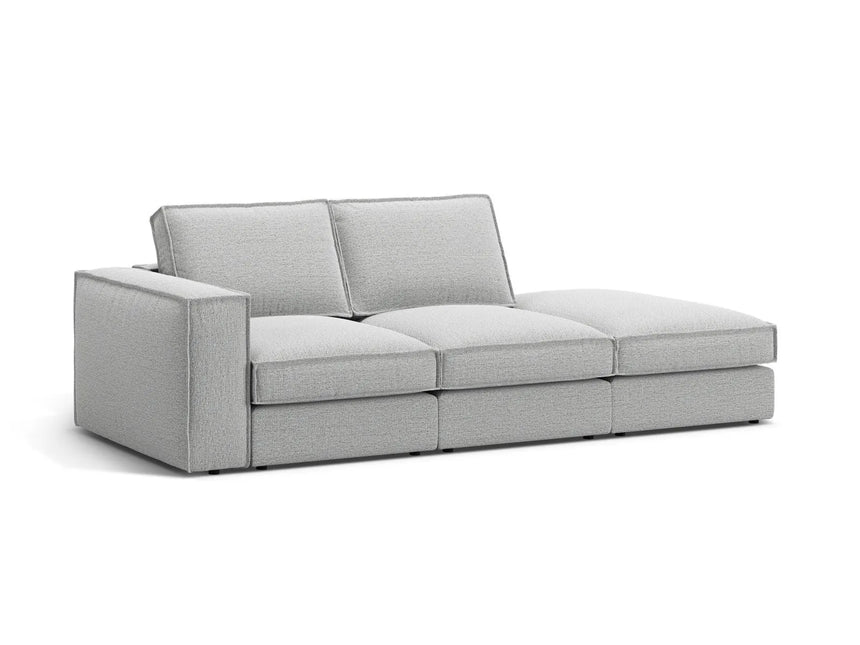 Pola 3-Sitzer Sofa, Rechte Seite offen, aus Strukturierter Stoff in Hellgrau (BABEL LIGHT GREY), 259x103 cm von Micadoni – Bild 3