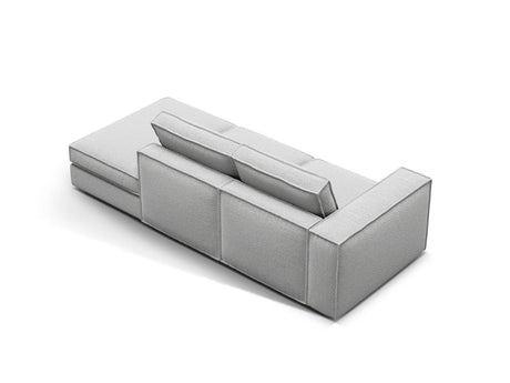 Pola 3-Sitzer Sofa, Rechte Seite offen, aus Strukturierter Stoff in Hellgrau (BABEL LIGHT GREY), 259x103 cm von Micadoni – Bild 4