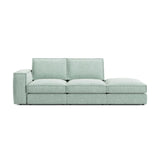 Pola 3-Sitzer Sofa, Rechte Seite offen, aus Samt oder Strukturstoff, 259x103 cm - ZEN ZONE Furniture