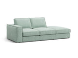 Pola 3-Sitzer Sofa, Rechte Seite offen, aus Strukturierter Stoff in Minze (BABEL SAFIRA), 259x103 cm von Micadoni – Bild 3