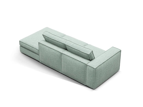 Pola 3-Sitzer Sofa, Rechte Seite offen, aus Strukturierter Stoff in Minze (BABEL SAFIRA), 259x103 cm von Micadoni – Bild 4