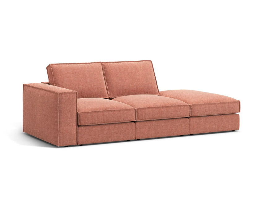 Pola 3-Sitzer Sofa, Rechte Seite offen, aus Strukturierter Stoff in Red (BABEL RED), 259x103 cm von Micadoni – Bild 3