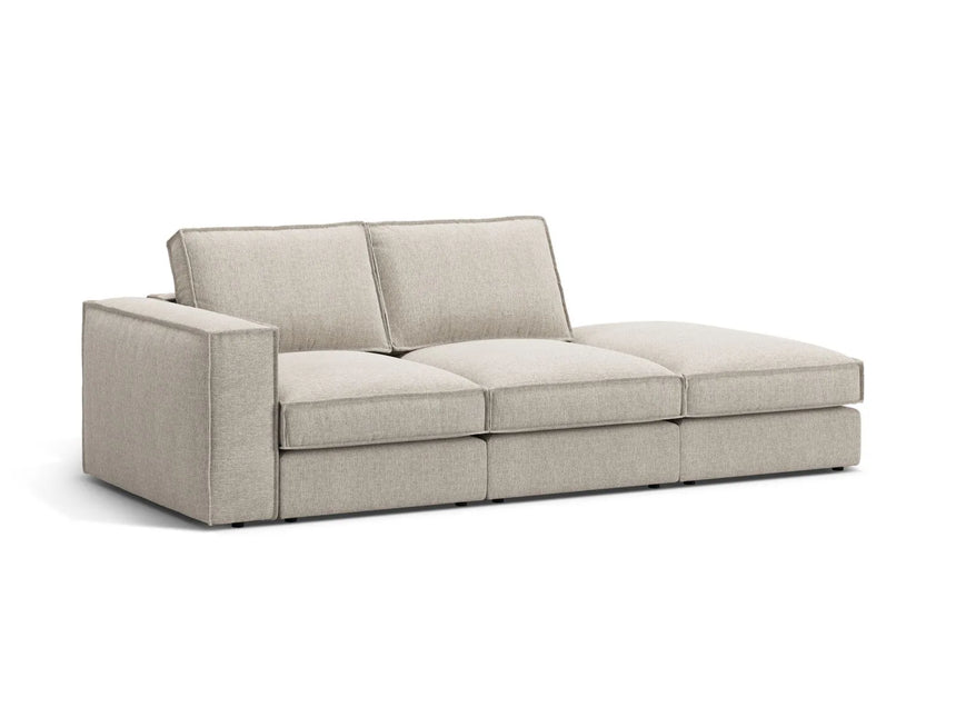 Pola 3-Sitzer Sofa, Rechte Seite offen, aus Strukturierter Stoff in Sand (BABEL SAND), 259x103 cm von Micadoni – Bild 3