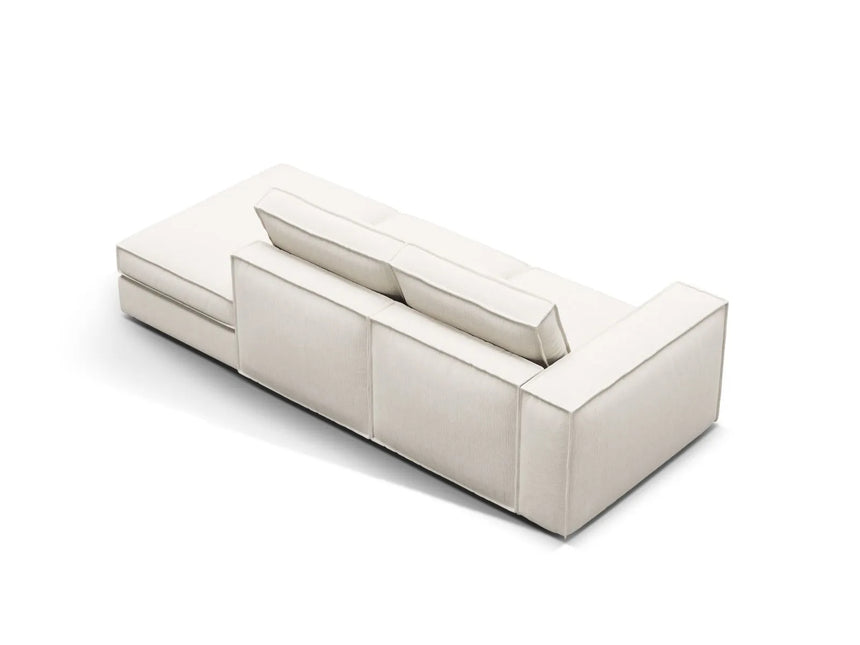Pola 3-Sitzer Sofa, Rechte Seite offen, aus Strukturierter Stoff in Weiß (BABEL WHITE), 259x103 cm von Micadoni – Bild 4