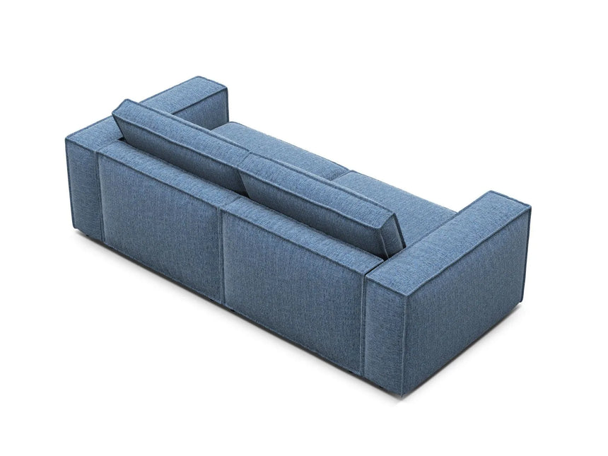 Pola 3-Sitzer Sofa aus Strukturierter Stoff in Dunkelblau (BABEL BLUE), 236x103 cm von Micadoni – Bild 4