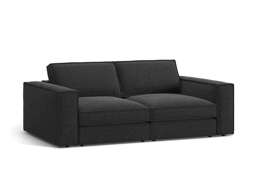 Pola 3-Sitzer Sofa aus Strukturierter Stoff in Schwarz (BABEL BLACK), 236x103 cm von Micadoni – Bild 3