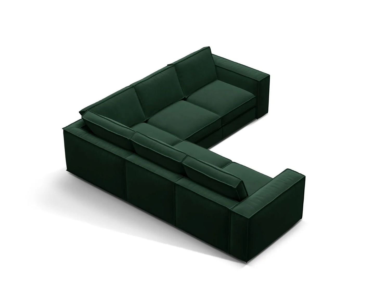 Pola 4-Sitzer Ecksofa, symmetrisch, aus Samt in Flaschengrün (Salvador 7), 284x284 cm von Micadoni – Bild 3