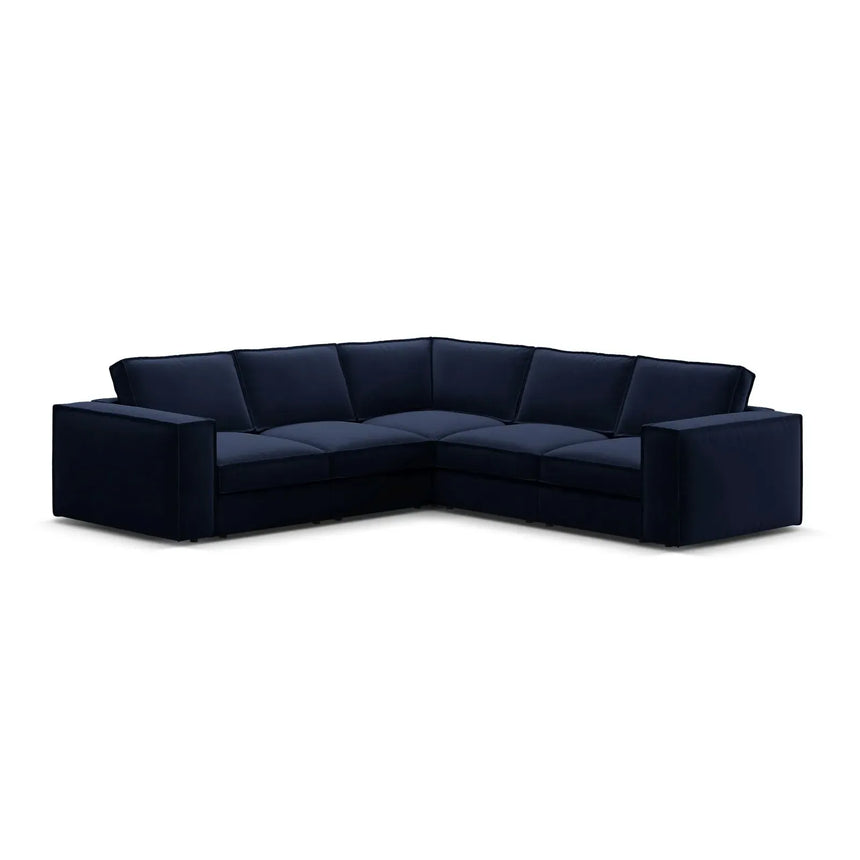 Pola 4-Sitzer Ecksofa, symmetrisch, aus Samt oder Strukturstoff, 284x284 cm - ZEN ZONE Furniture