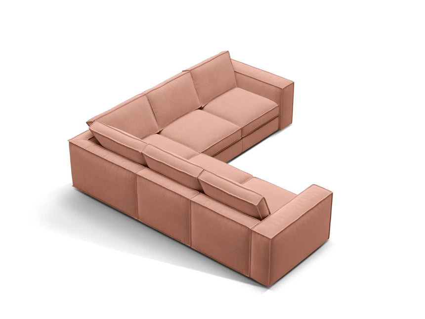 Pola 4-Sitzer Ecksofa, symmetrisch, aus Samt in Rosa (Salvador 11), 284x284 cm von Micadoni – Bild 3