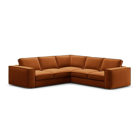 Pola 4-Sitzer Ecksofa, symmetrisch, aus Samt oder Strukturstoff, 284x284 cm - ZEN ZONE Furniture