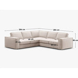 Pola 4-Sitzer Ecksofa, symmetrisch, aus Samt oder Strukturstoff, 284x284 cm - ZEN ZONE Furniture