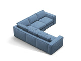 Pola 4-Sitzer Ecksofa, symmetrisch, aus Strukturierter Stoff in Dunkelblau (BABEL BLUE), 284x284 cm von Micadoni – Bild 3