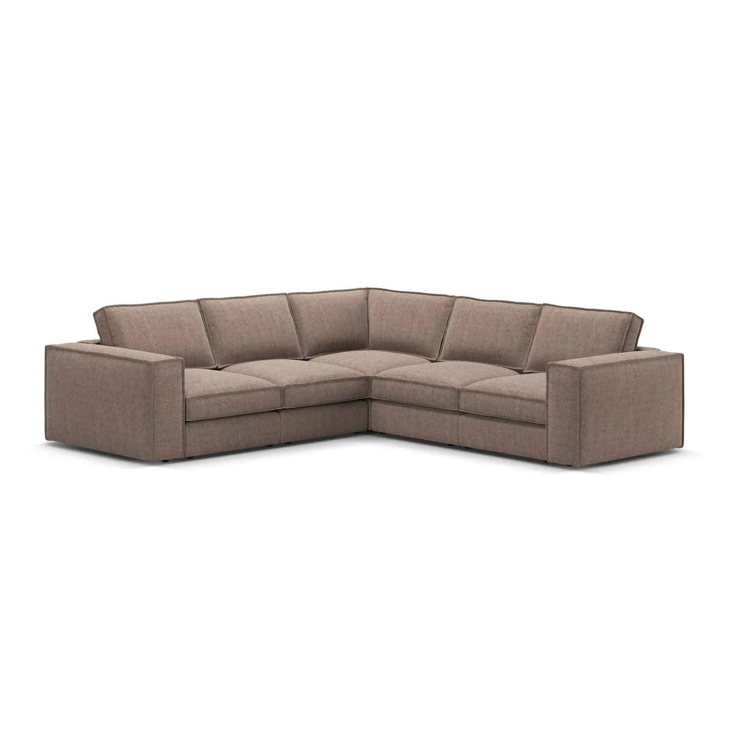 Pola 4-Sitzer Ecksofa, symmetrisch, aus Samt oder Strukturstoff, 284x284 cm - ZEN ZONE Furniture