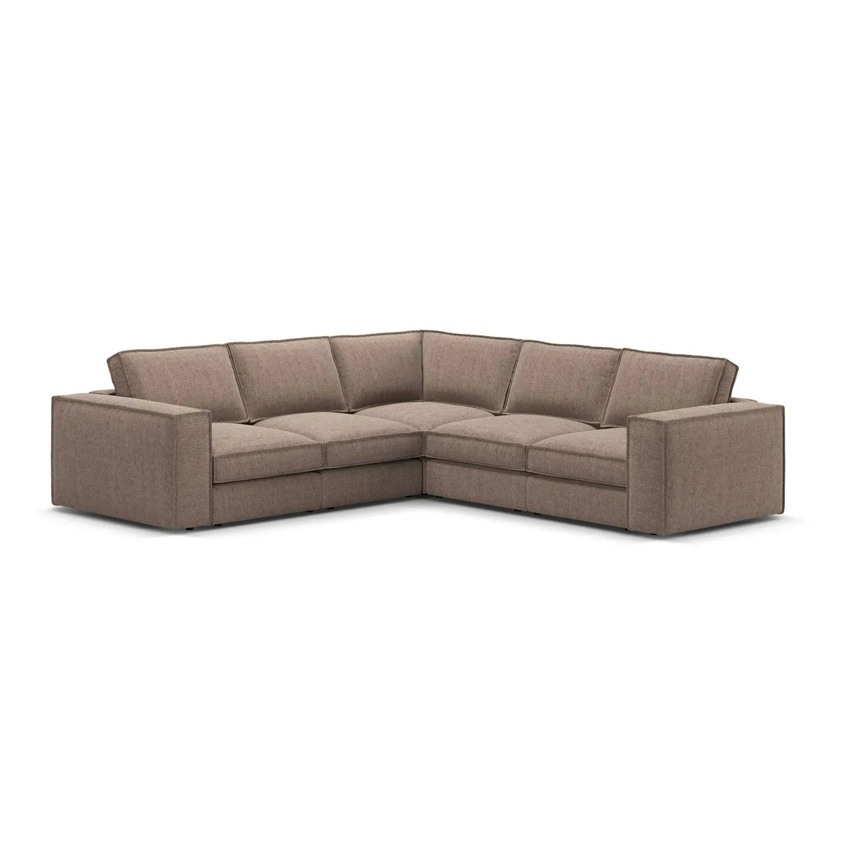 Pola 4-Sitzer Ecksofa, symmetrisch, aus Samt oder Strukturstoff, 284x284 cm - ZEN ZONE Furniture