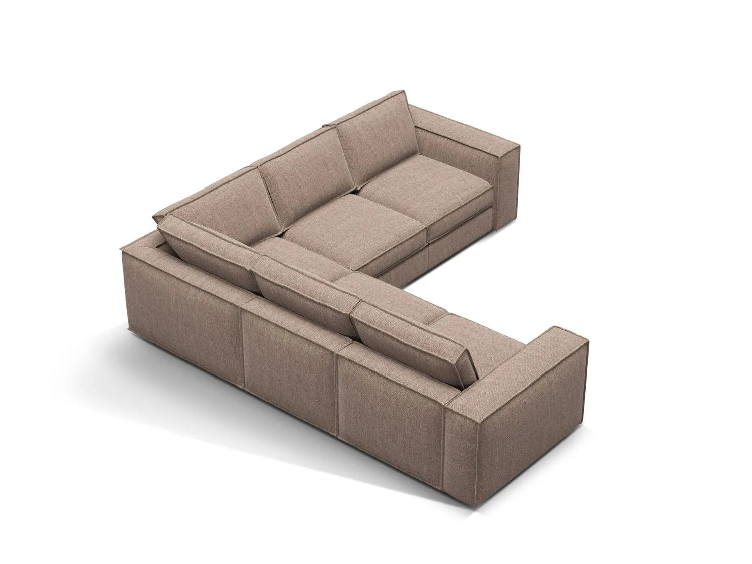 Pola 4-Sitzer Ecksofa, symmetrisch, aus Strukturierter Stoff in Hellbraun (BABEL TAUPE), 284x284 cm von Micadoni – Bild 3