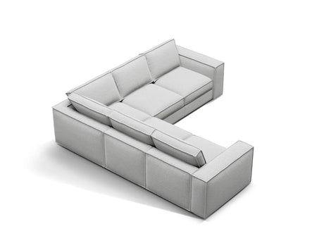 Pola 4-Sitzer Ecksofa, symmetrisch, aus Strukturierter Stoff in Hellgrau (BABEL LIGHT GREY), 284x284 cm von Micadoni – Bild 3