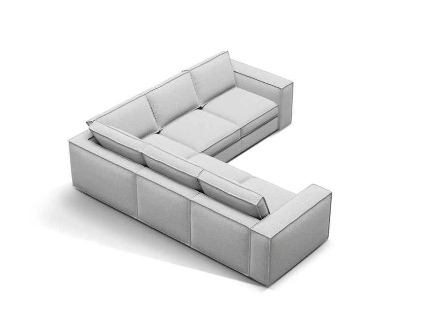 Pola 4-Sitzer Ecksofa, symmetrisch, aus Strukturierter Stoff in Hellgrau (BABEL LIGHT GREY), 284x284 cm von Micadoni – Bild 3
