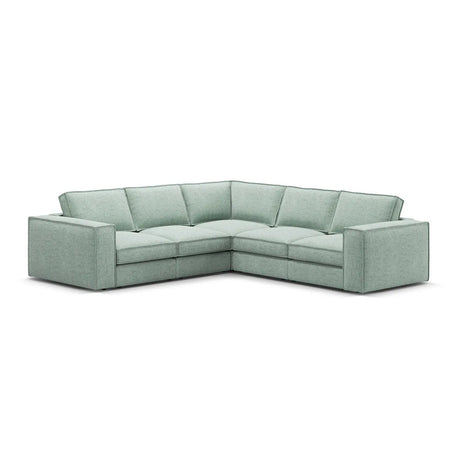 Pola 4-Sitzer Ecksofa, symmetrisch, aus Samt oder Strukturstoff, 284x284 cm - ZEN ZONE Furniture