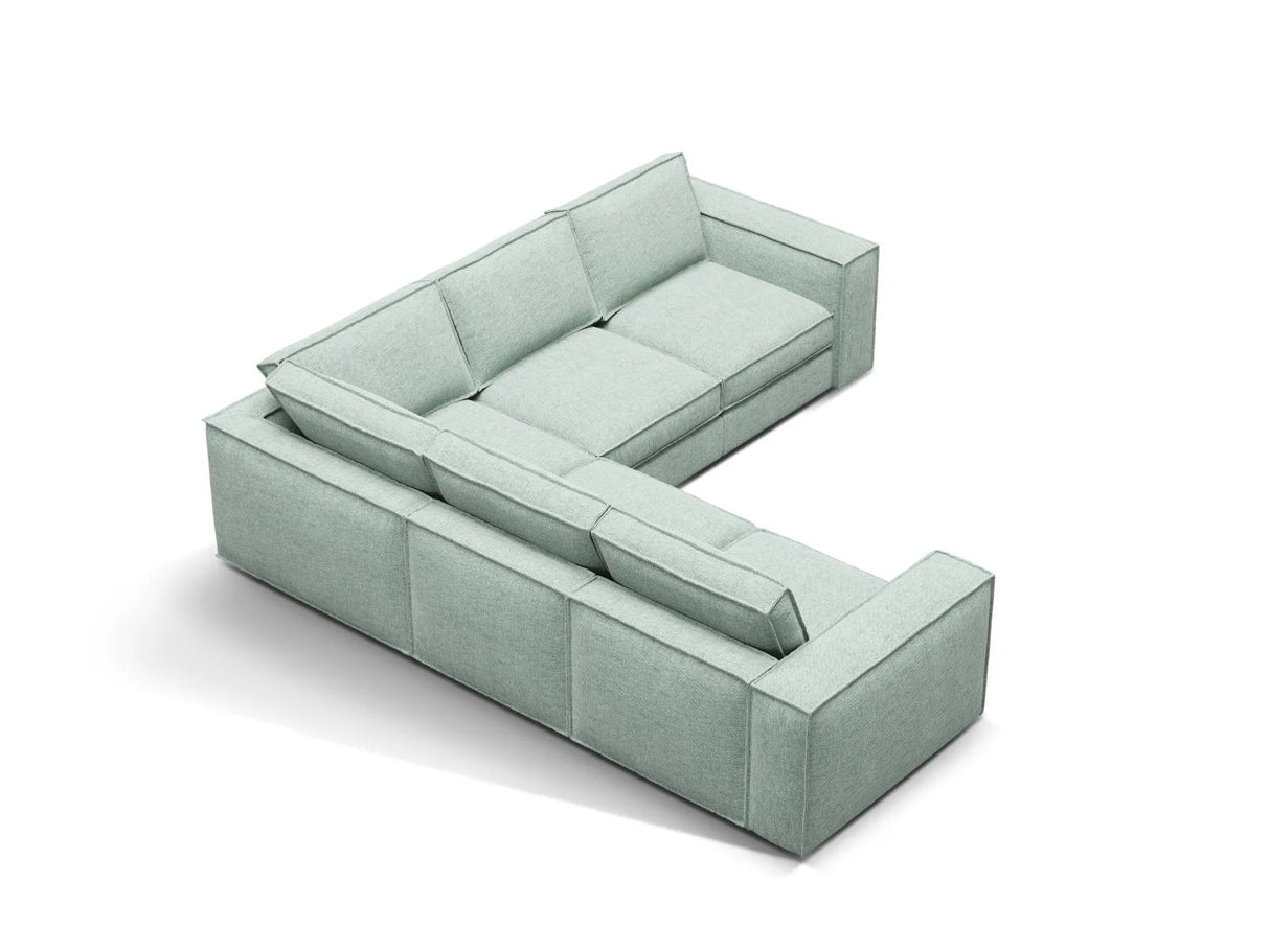 Pola 4-Sitzer Ecksofa, symmetrisch, aus Strukturierter Stoff in Minze (BABEL SAFIRA), 284x284 cm von Micadoni – Bild 3