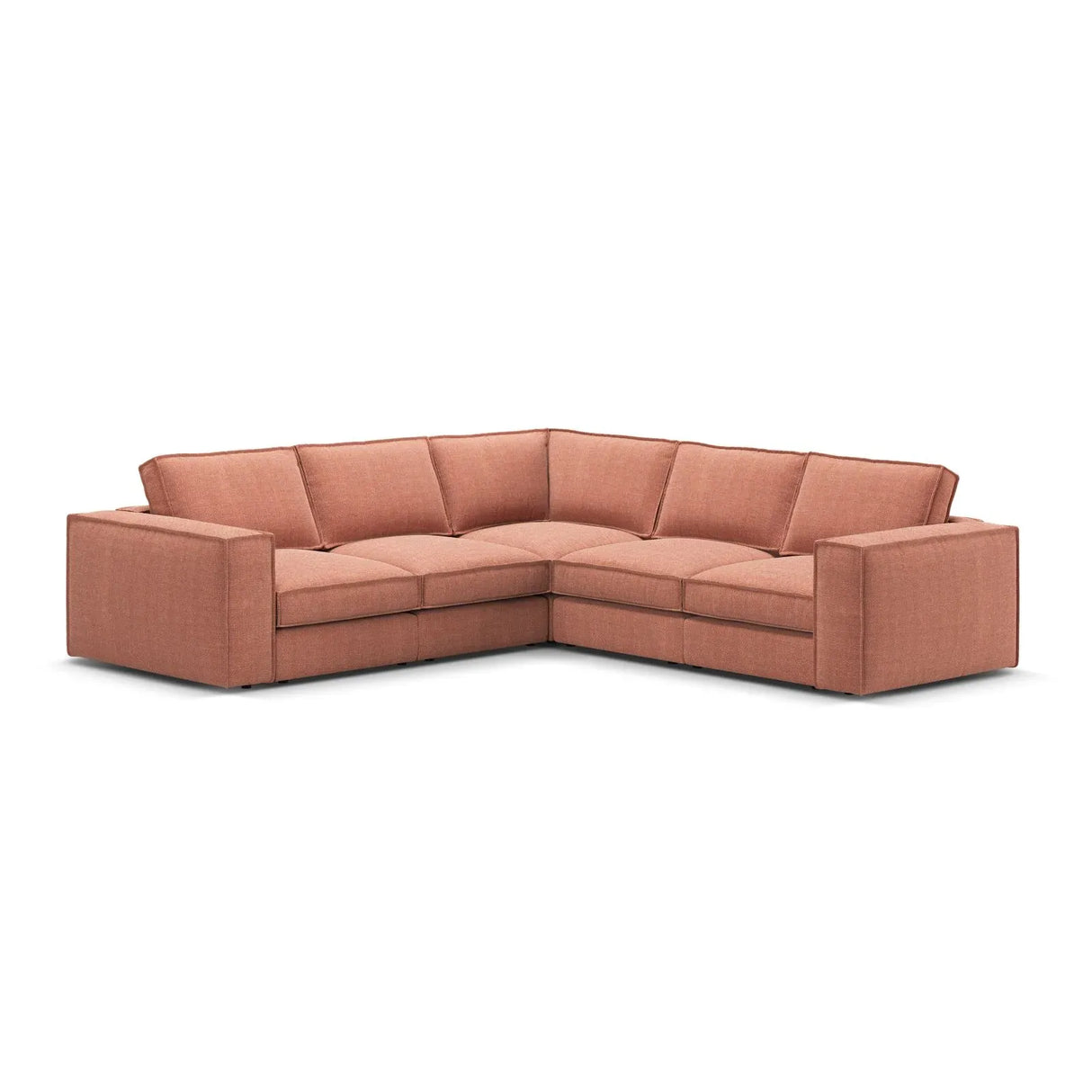 Pola 4-Sitzer Ecksofa, symmetrisch, aus Samt oder Strukturstoff, 284x284 cm - ZEN ZONE Furniture