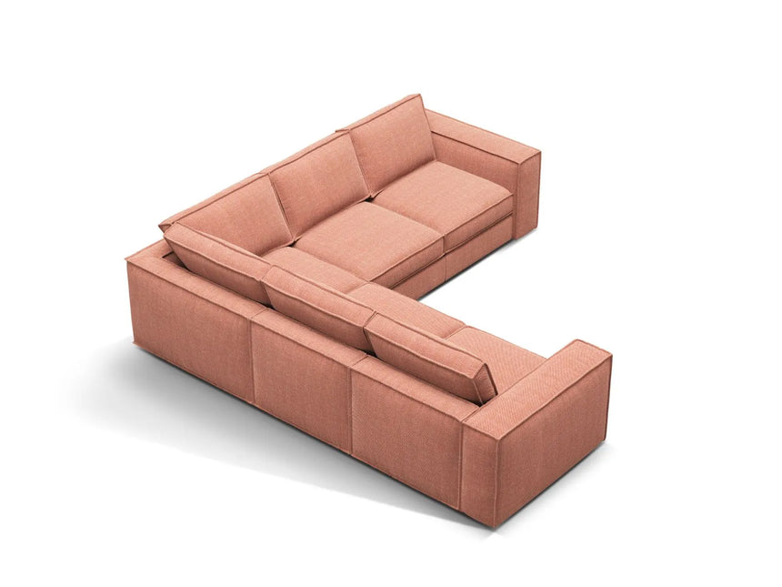 Pola 4-Sitzer Ecksofa, symmetrisch, aus Strukturierter Stoff in Red (BABEL RED), 284x284 cm von Micadoni – Bild 3