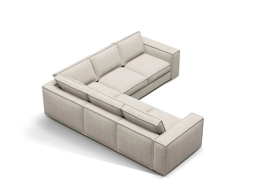 Pola 4-Sitzer Ecksofa, symmetrisch, aus Strukturierter Stoff in Sand (BABEL SAND), 284x284 cm von Micadoni – Bild 3