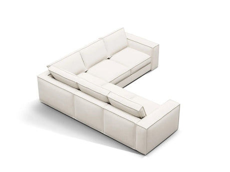 Pola 4-Sitzer Ecksofa, symmetrisch, aus Strukturierter Stoff in Weiß (BABEL WHITE), 284x284 cm von Micadoni – Bild 3