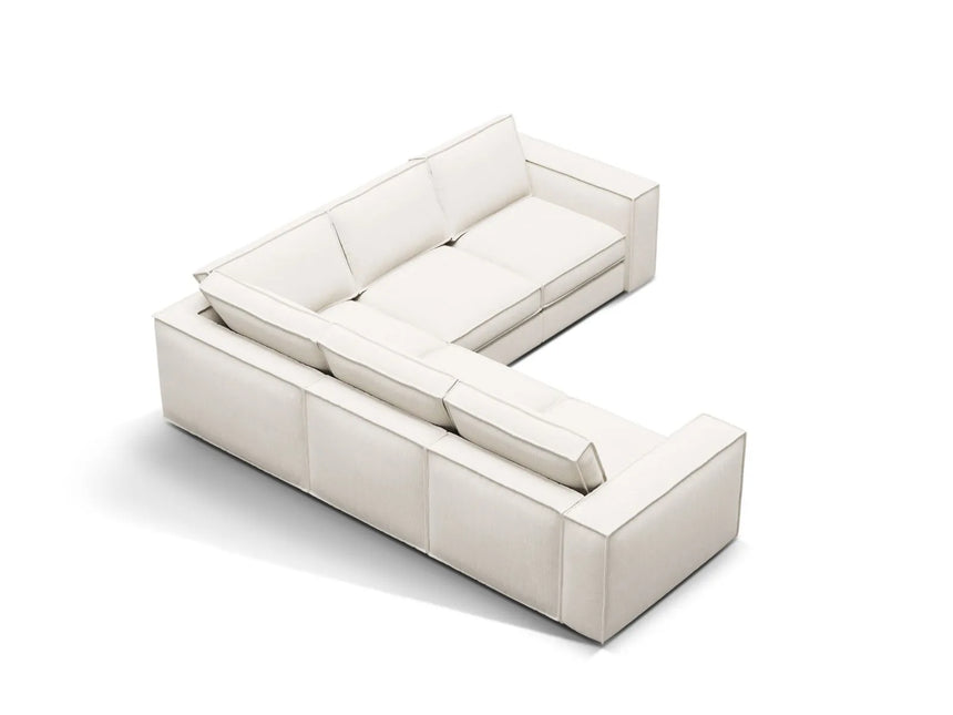Pola 4-Sitzer Ecksofa, symmetrisch, aus Strukturierter Stoff in Weiß (BABEL WHITE), 284x284 cm von Micadoni – Bild 3