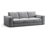 Pola 4-Sitzer Sofa aus Samt in Grau (Salvador 17), 284x103 cm von Micadoni – Bild 3
