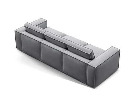 Pola 4-Sitzer Sofa aus Samt in Grau (Salvador 17), 284x103 cm von Micadoni – Bild 4