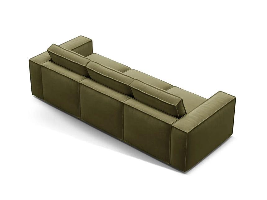 Pola 4-Sitzer Sofa aus Samt in Grün (Salvador 8), 284x103 cm von Micadoni – Bild 4