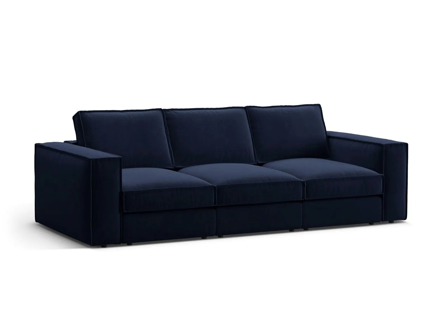 Pola 4-Sitzer Sofa aus Samt in Königsblau (Salvador 5), 284x103 cm von Micadoni – Bild 3