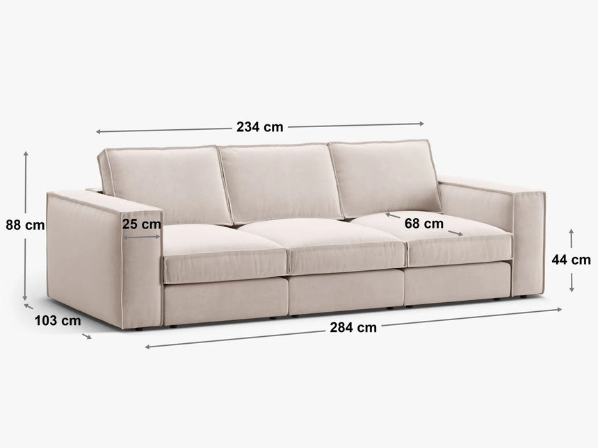 Pola 4-Sitzer Sofa aus Samt in Rosa (Salvador 11), 284x103 cm von Micadoni – Bild 2