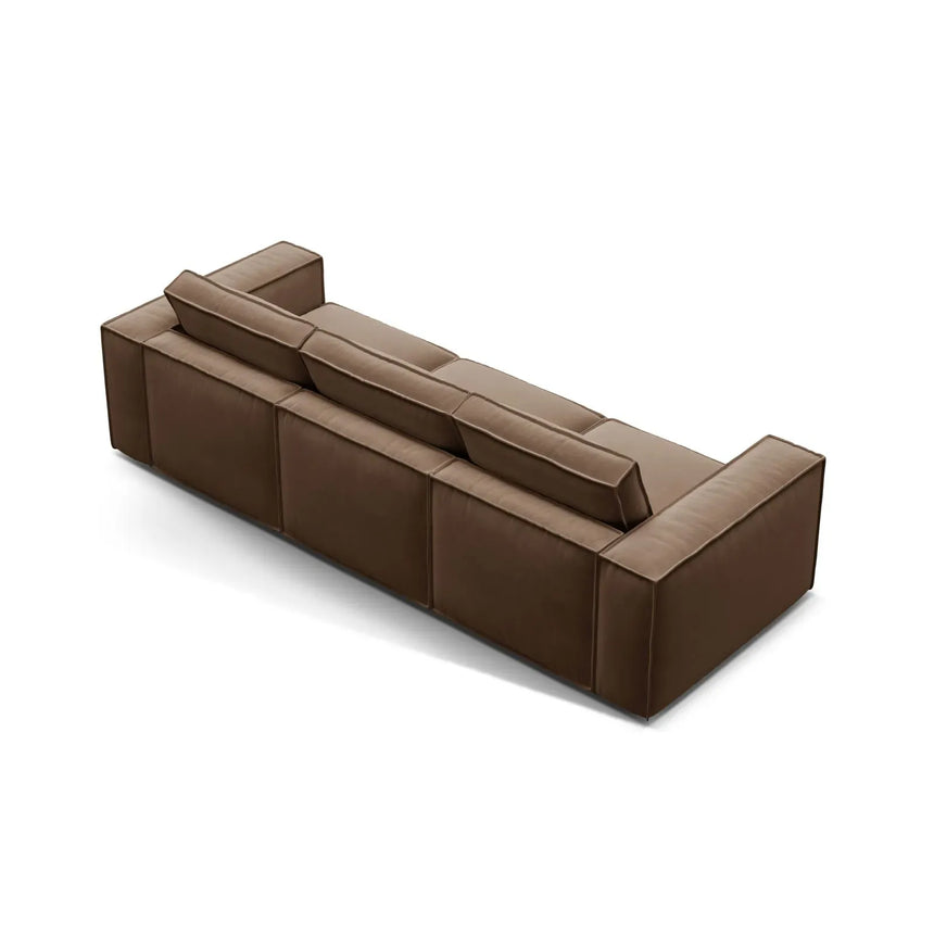 Pola 4-Sitzer Sofa aus Samt oder Strukturstoff, 284x103 cm - ZEN ZONE Furniture