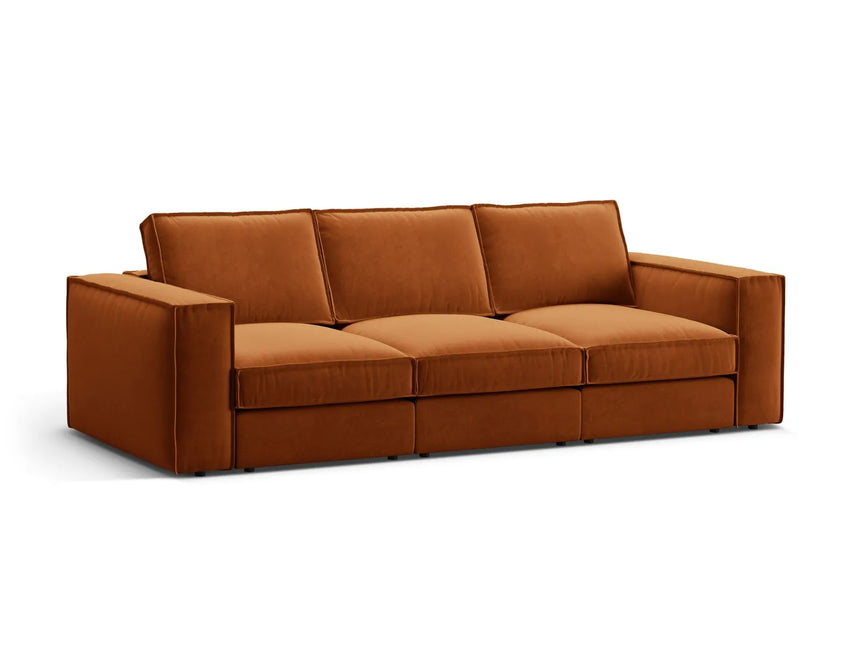 Pola 4-Sitzer Sofa aus Samt in Terrakotta (Salvador 14), 284x103 cm von Micadoni – Bild 3