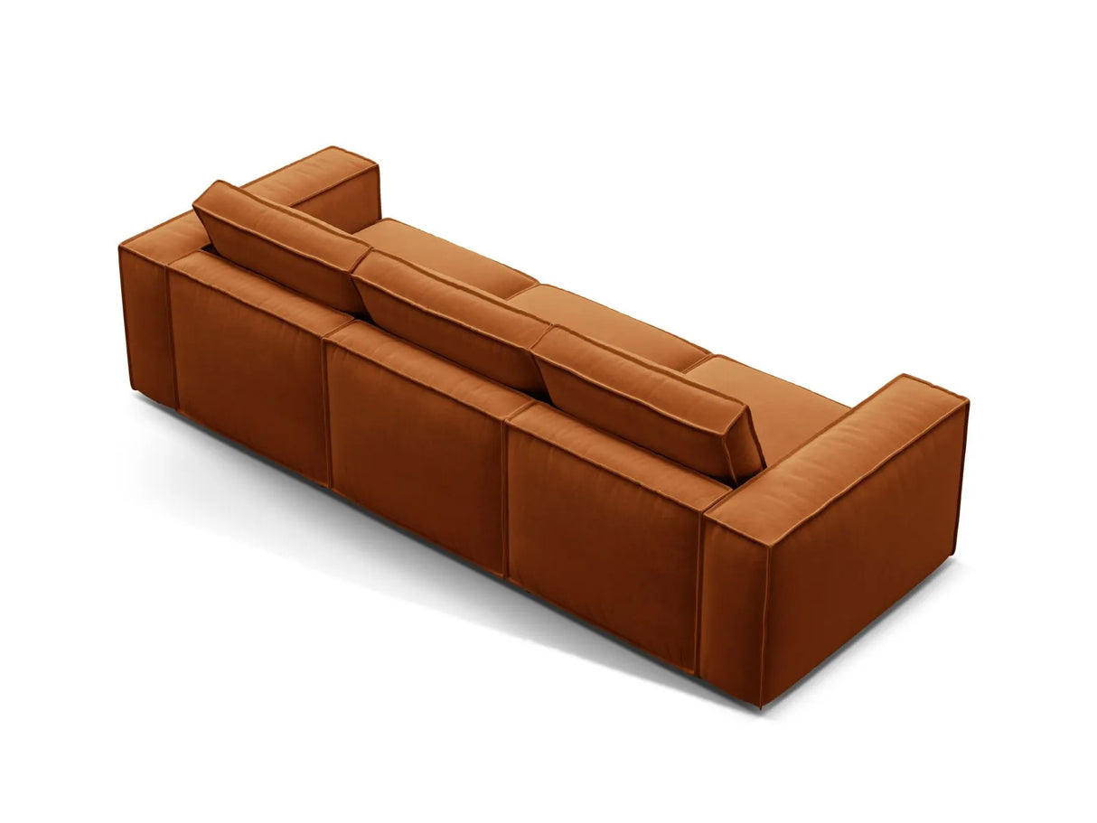 Pola 4-Sitzer Sofa aus Samt in Terrakotta (Salvador 14), 284x103 cm von Micadoni – Bild 4