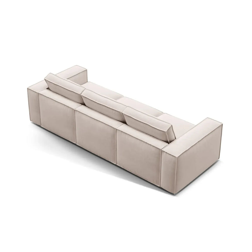 Pola 4-Sitzer Sofa aus Samt oder Strukturstoff, 284x103 cm - ZEN ZONE Furniture