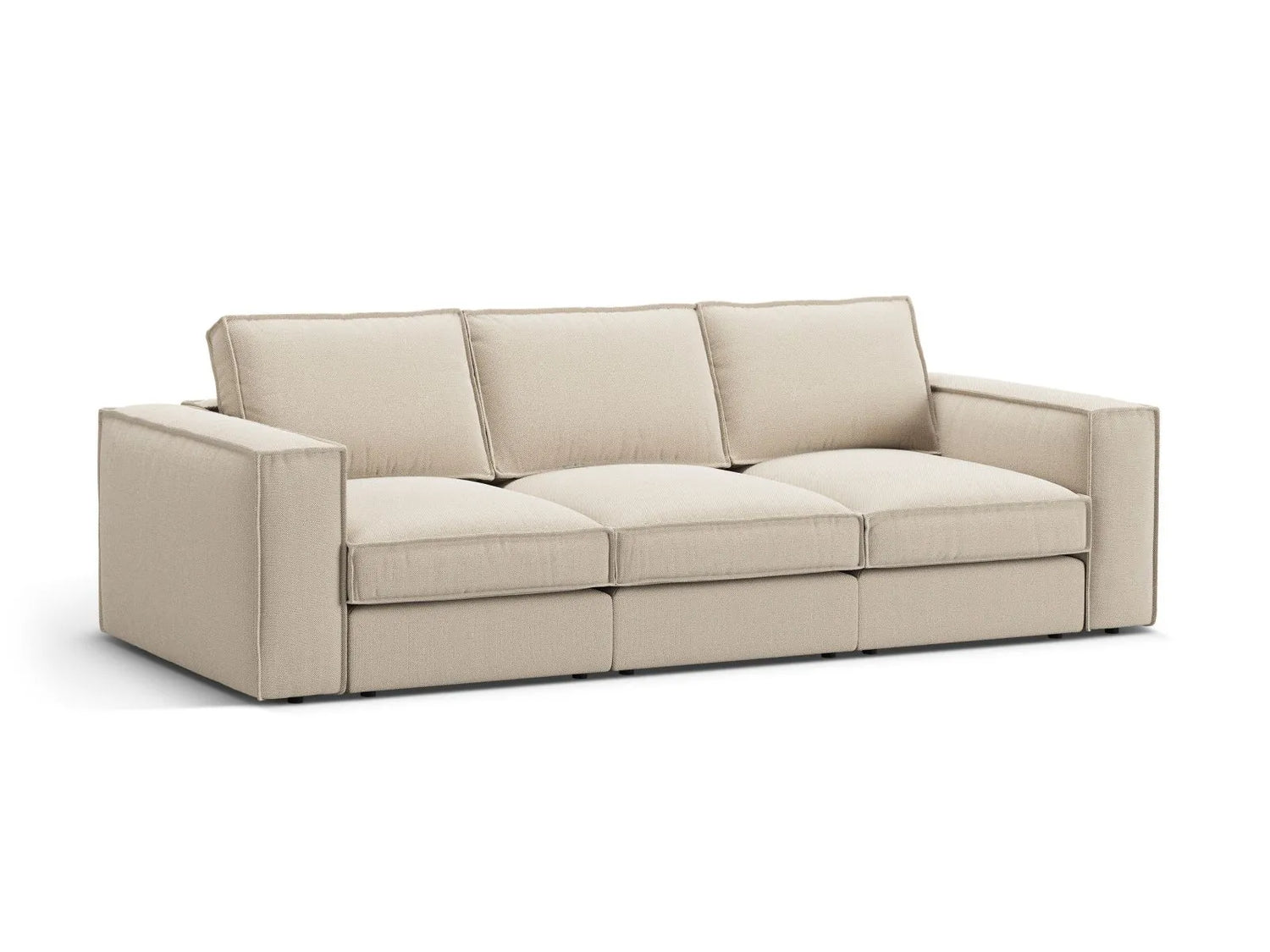 Pola 4-Sitzer Sofa aus Strukturierter Stoff in Beige (BABEL TOFFEE), 284x103 cm von Micadoni – Bild 3