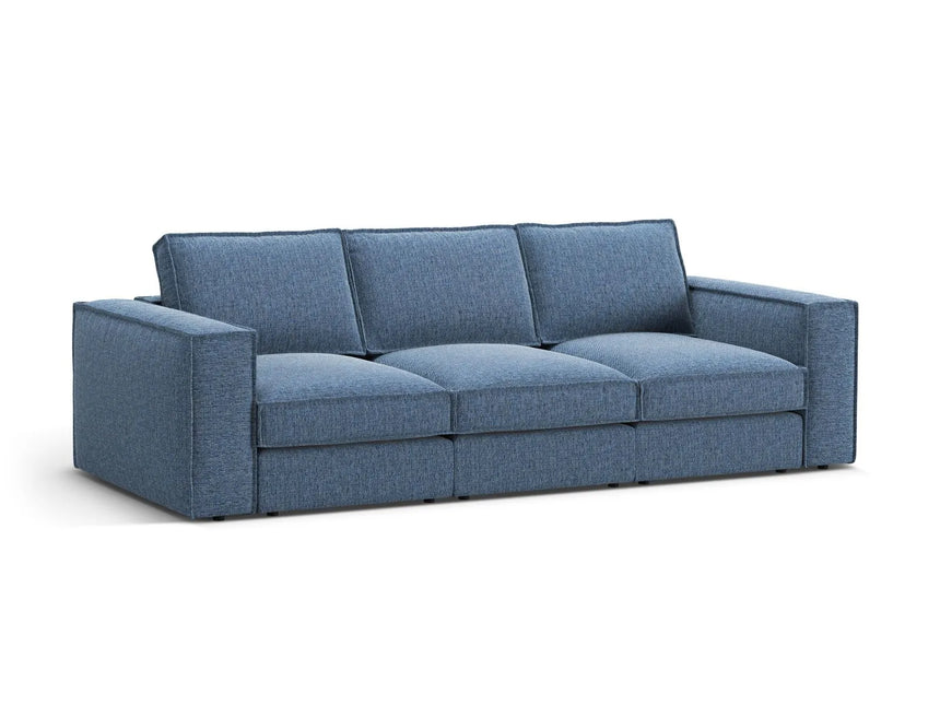 Pola 4-Sitzer Sofa aus Strukturierter Stoff in Dunkelblau (BABEL BLUE), 284x103 cm von Micadoni – Bild 3