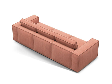 Pola 4-Sitzer Sofa aus Strukturierter Stoff in Red (BABEL RED), 284x103 cm von Micadoni – Bild 4