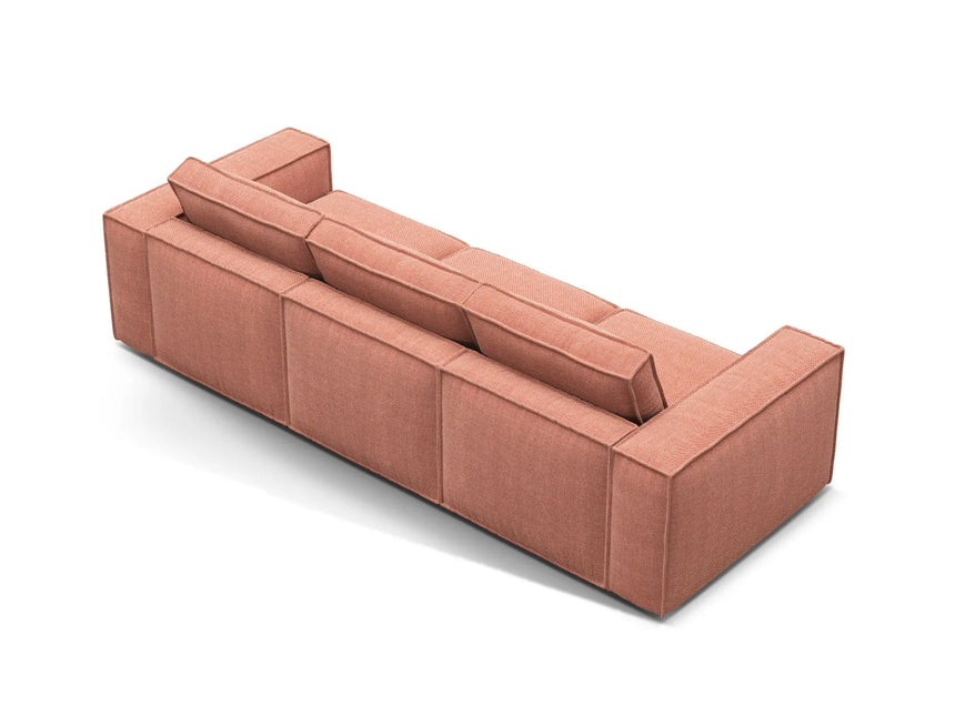 Pola 4-Sitzer Sofa aus Strukturierter Stoff in Red (BABEL RED), 284x103 cm von Micadoni – Bild 4
